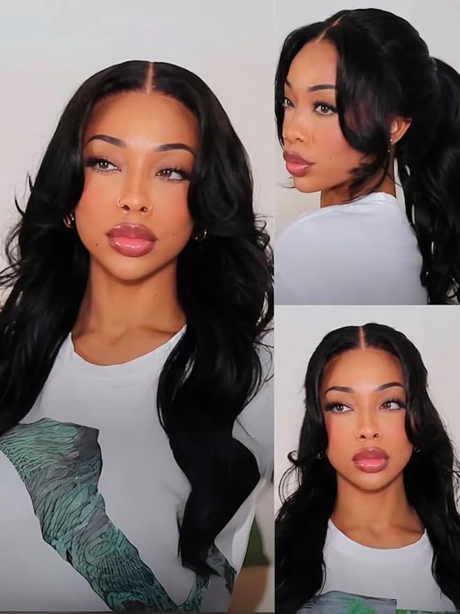 Julia Hair HD Real Scalp Glueless Wig 13x4 Pre Everything Skin-melt Lace Front Wigs Human Hair Loose Wave with Face Framing Invisi Drawstring Bleached Knots Natural Hairline 180% Density 20 Inch