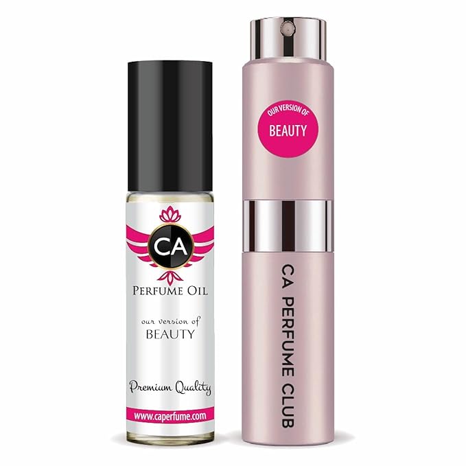 CA Perfume Duo Impression of Beauty For Women Perfume Layering Set Long Lasting Travel Size EDP + Body Oil Roll-On Bottle 0.27 Fl Oz+0.33 Fl Oz
