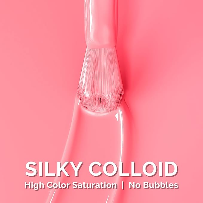 MelodySusie Neon Pink Gel Nail Polish,0.5fl oz Light Pink Soak Off UV LED Bright Pink Gel Polish Gift for Women Nail Art Manicure Salon DIY Nail Design Decoration at Home-1741