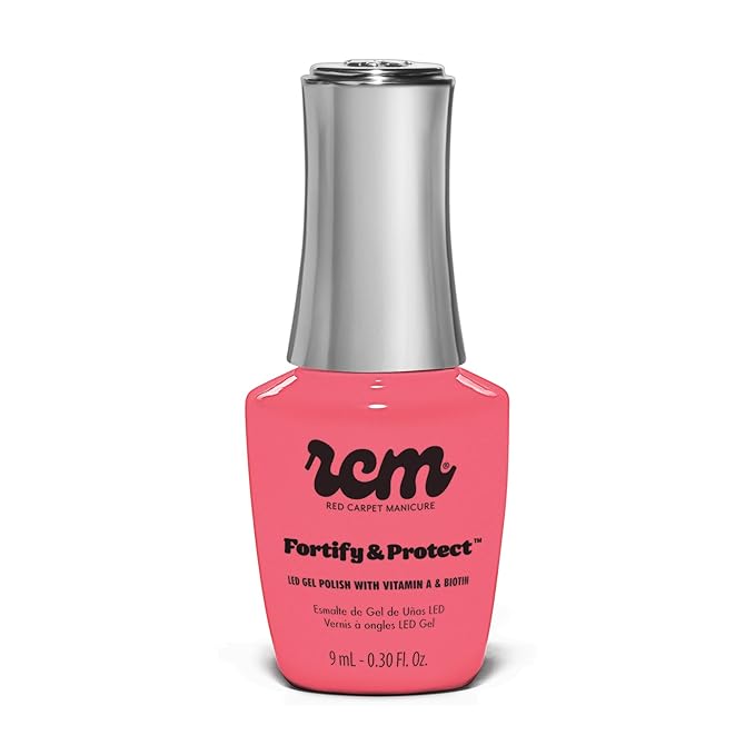 RC Red Carpet Manicure Fortify & Protect Pink Pearl Gel Polish for Strong, Healthy Nails - Infused with Vitamin A & Biotin - (Fairytale Ending) Led Nail Gel Color, 0.3 Fl Oz