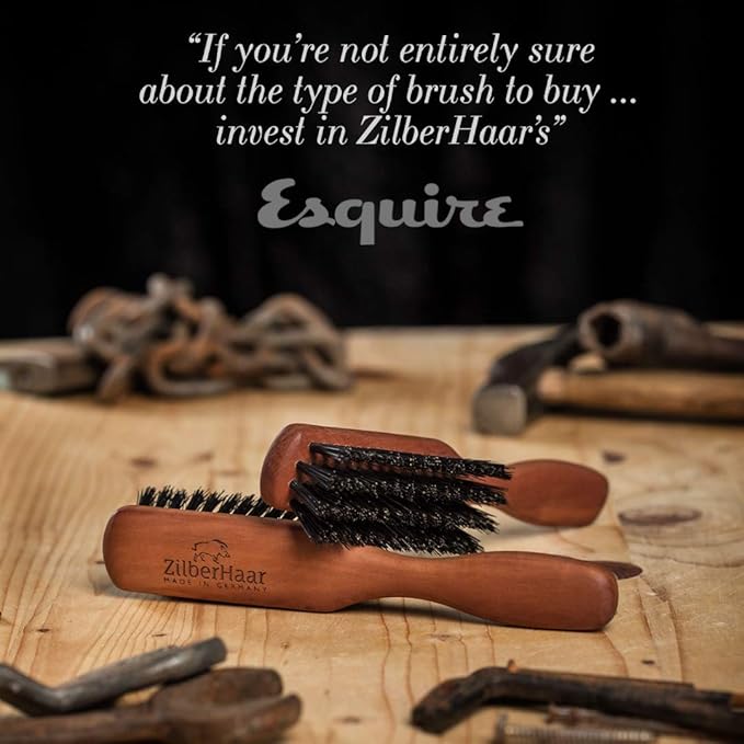 ZilberHaar Beard Grooming Pro Bundle - Regular Brush + 2oz Beard Oil + Sandalwood Beard Comb