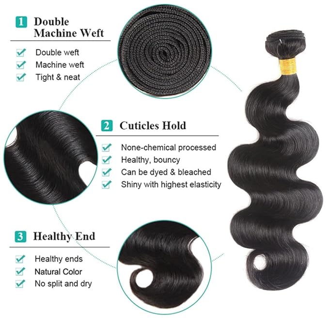 Human Hair Bundles Body Wave 1 Bundle 12A Unprocessed Brazilian Virgin Human Hair Body Wave Bundles 100G Natural Black Hair Extensions