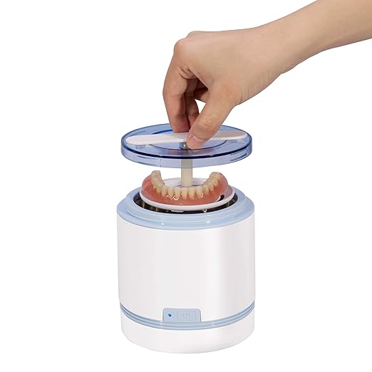 iSonic DS180 Portable Denture/Aligner/Retainer Cleaner for All Dental and Sleep apnea appliances, DC12V, AC100-240V Worldwide (DS180 Cleaner with Battery)