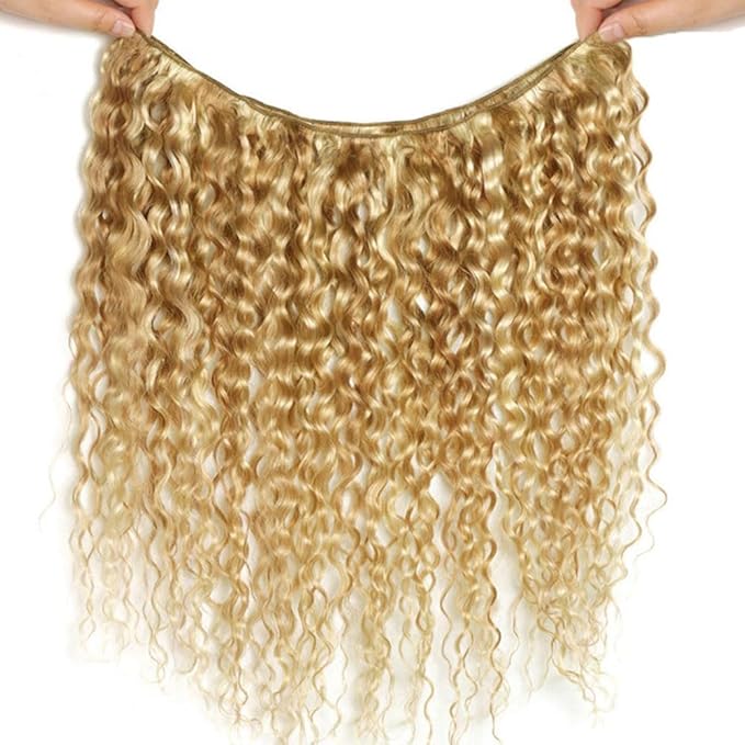 613 Bundles Human Hair Blonde Bundles P27613 Kinky Curly Bundle 20 22 24 inch Blonde Curly Wave Bundle Two Tone 613 and 27 Color