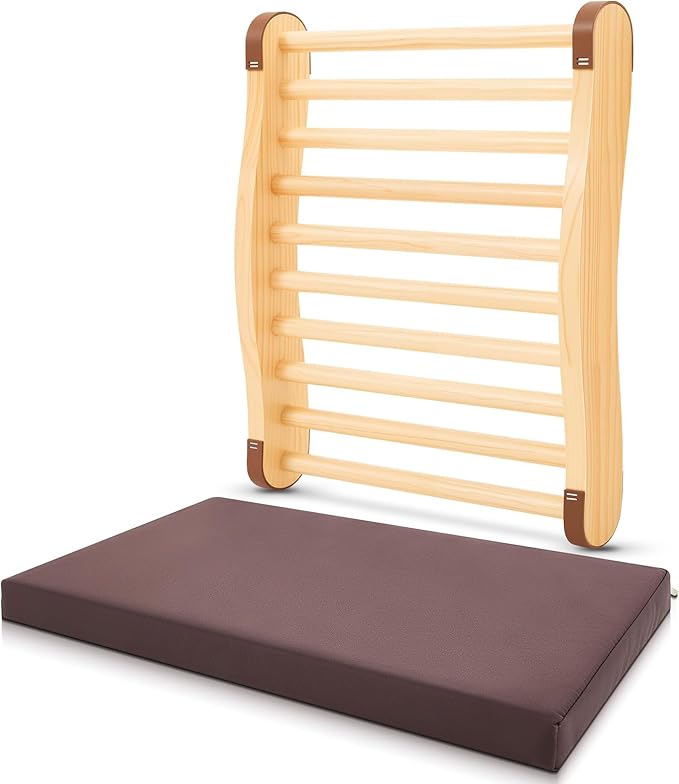 Taiyin S-Shape Sauna Backrest and Seat Cushion Set Cedar Wood Backrest Thickened Waterproof Mat Sauna Accessories for Infrared Resting Bath House Shower Steam Room(Coffee Seat)