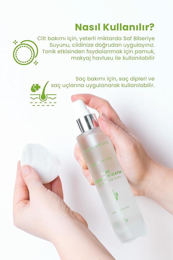 Bade Natural Biberiye Suyu Güçlendirici Saç Toniği%100 Doğal ve Saf 100 ml