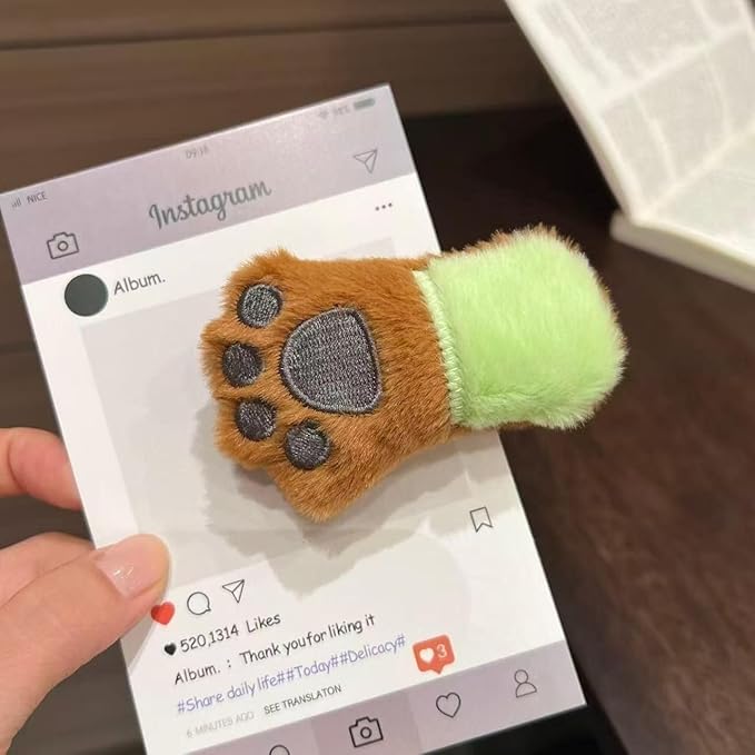 Cute Furry Hair Clips Plush Animal Design, Ears Scrunchies Set Ties for Women and Girls (Style A)