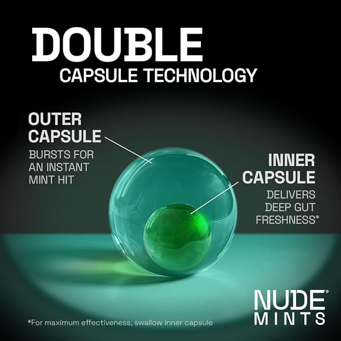 NUDE MINTS | Dual Action Liquid Capsules | Mouth Watering Mint - Lasts 3X Longer - 3X Stronger - Extreme Bad Breath Treatment For Adults - Sugar Free, 0 Calorie - Variety - 10 Pack - 300 Capsule