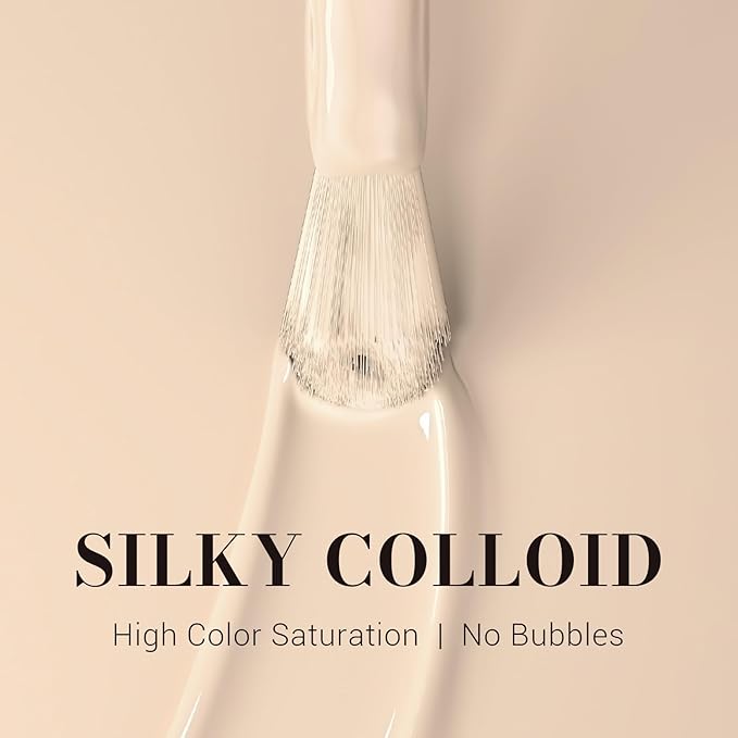 MelodySusie Gel Nail Polish,15ML Nude White Color Nails Soak Off UV LED Beige Gel Polish Gift for Women Nail Art Manicure Salon DIY Nail Design Decoration at Home-373