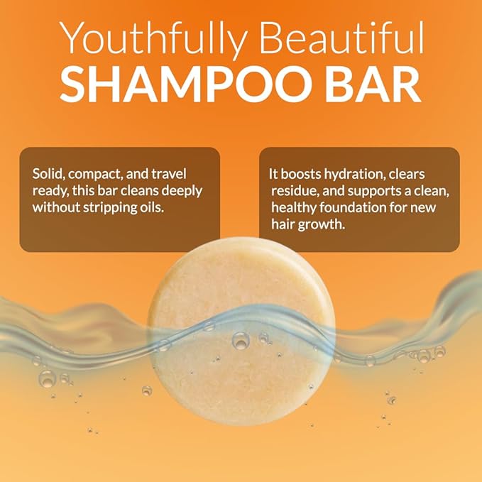 Youthfully Beautiful Rice Nutri Spray and Shampoo Bar Set Thickens Hair Supports Healthy Growth Rice Coffee Extract for Thinning Hair and Hair Loss Natural Cleanser Scalp Treatment