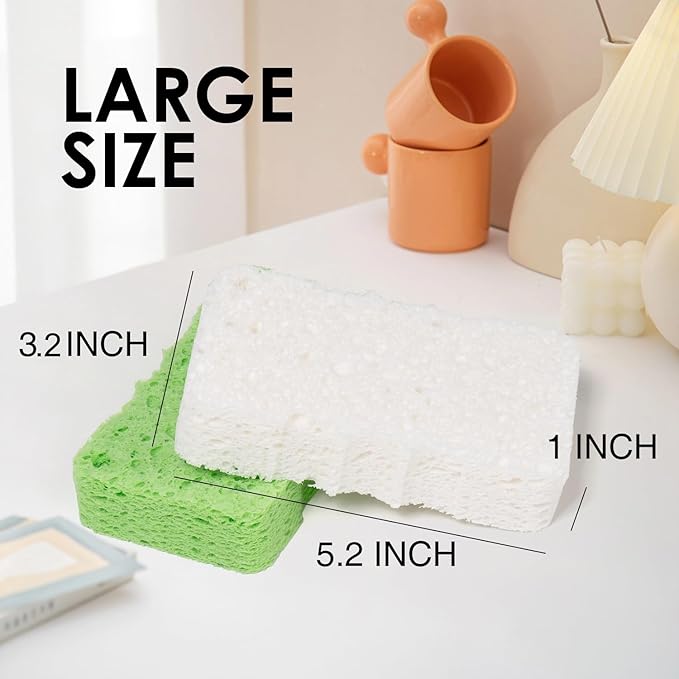 100% Natural Compressed Cellulose Bath Shower Loofah Travel Pack(5.2x3.2x1 inches) Foam Sponge Body Wash Puff– Gentle Scrubber Exfoliator Eco-Friendly, and Efficient Cleansing Solution (10 Pack)
