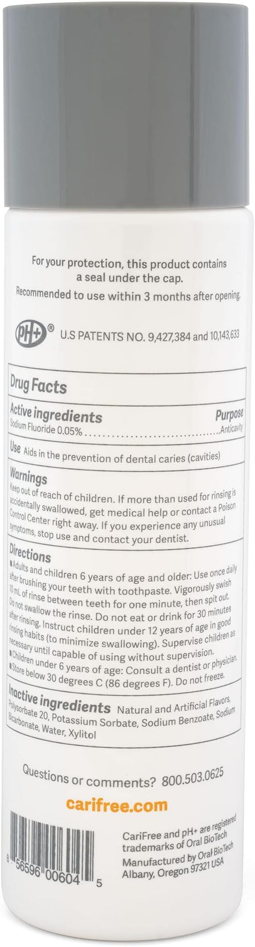 CariFree Maintenance Rinse, Variety Pack with 3 Flavors (Mint, Citrus, Grape), Fluoride & Xylitol Mouthwash, Dentist Recommended, Anti-Cavity Oral Care, Neutralizes pH, Dentist Developed