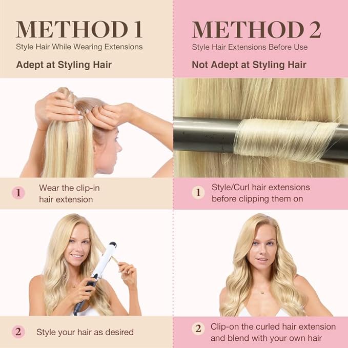 GOO GOO Clip in Hair Extensions Real Human Hair, Remy Human Hair Extensions Clip ins for Women, Natural Human Hair, 20inch 110g 7Pcs, 16/22 Light Blonde Highlighted Golden Blonde