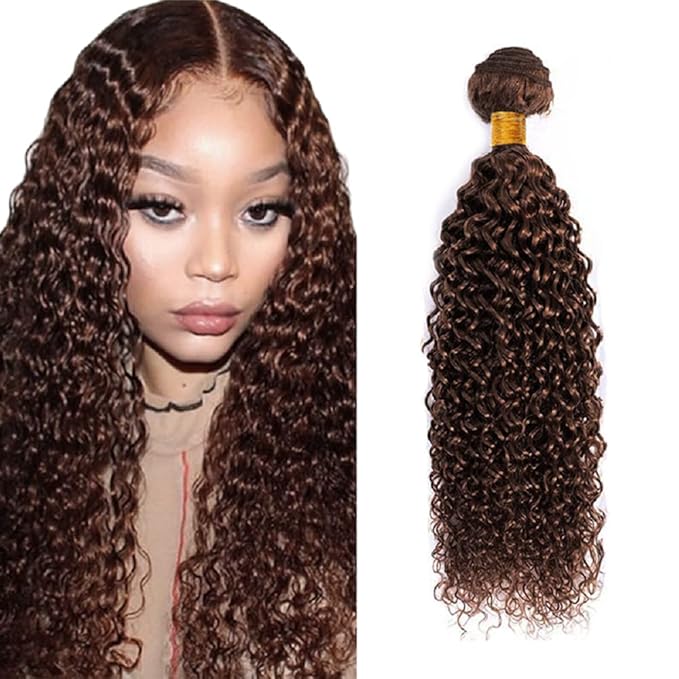 Brown Bundles Human Hair #4 Kinky Curly Bundles 20 inch Chocolate Brown Kinky Curly Bundle Color 4 Human Hair Bundle