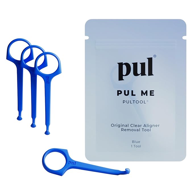PUL Pack of 4 Reusable Clear Aligner Removal Tool — Compatible with Invisalign, Removable Braces, Retainers & Trays – Easy-to-Use Device Remover, Dental & Oral Hygiene Care Product – Blue