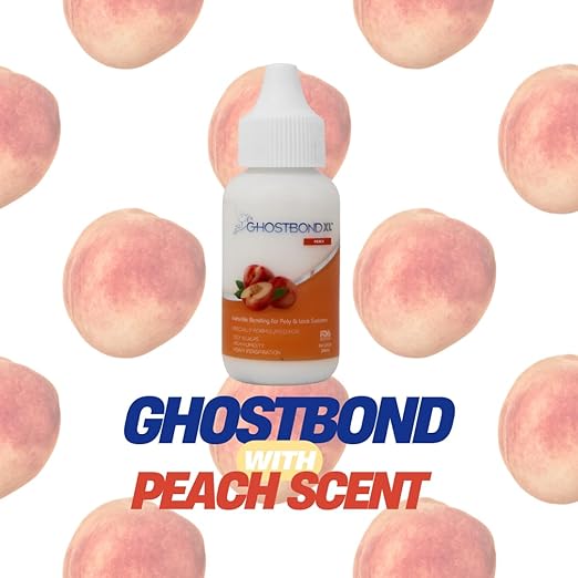 GHOSTBOND XL Hair Replacement Adhesive - 1.3oz - Invisible Bonding Wig Glue: Extra Moisture Control - Water & Oil-Resistant, Light Hold for Poly and Lace Hairpiece, Wig, Toupee Systems, (Peach)