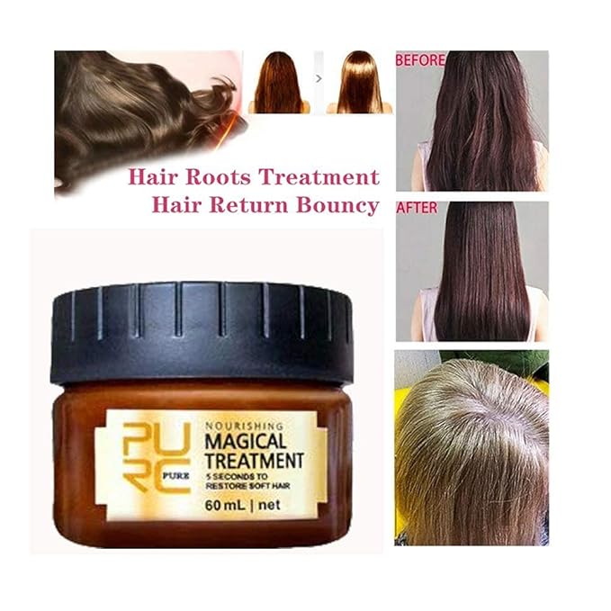 Omaky 60ml Magical Hair Treatment Mask 5 Seconds Repairs Damage Hair Advanced Molecular Hair deep Conditioner Roots Treatment Return Bouncy Restore Elasticity Hair Care Essence