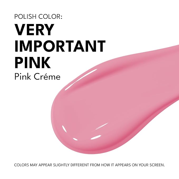 RC Red Carpet Manicure Fortify & Protect Pink Crème Gel Polish for Strong, Healthy Nails - Infused with Vitamin A & Biotin - (Very Important Pink) Led Nail Gel Color, 0.3 Fl Oz