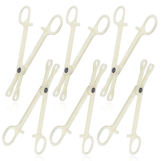 Piercing Clamps - Autdor 25Pcs Piercing Forceps Rounded Slotted Disposable Piercing Clamps Septum Forceps for Lip Navel Tongue Belly Ear Nose Piercing Kit Piercing Tools