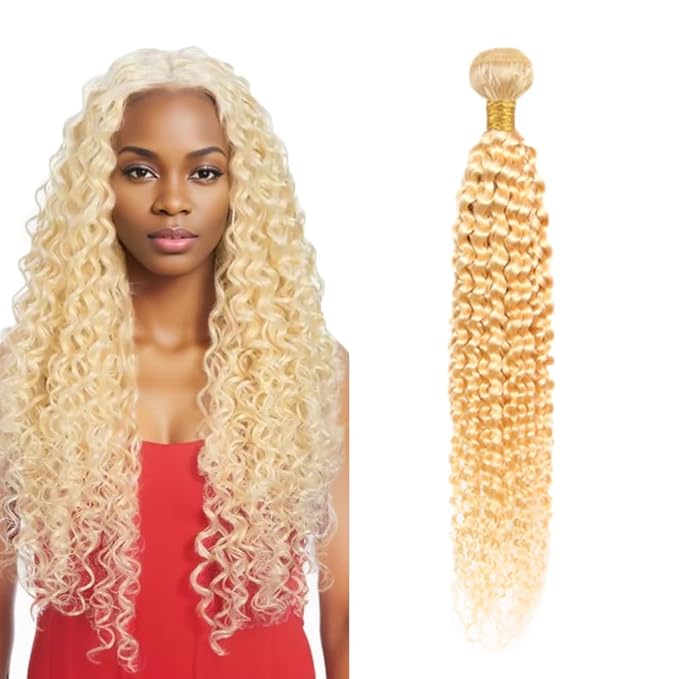 34 Inch Freiuoke 613 Bundles Blonde Water Wave Human Hair Bundles Brazilian Virgin Hair 1 Bundle 613 Wet and Wavy Bundle Hair Extensions