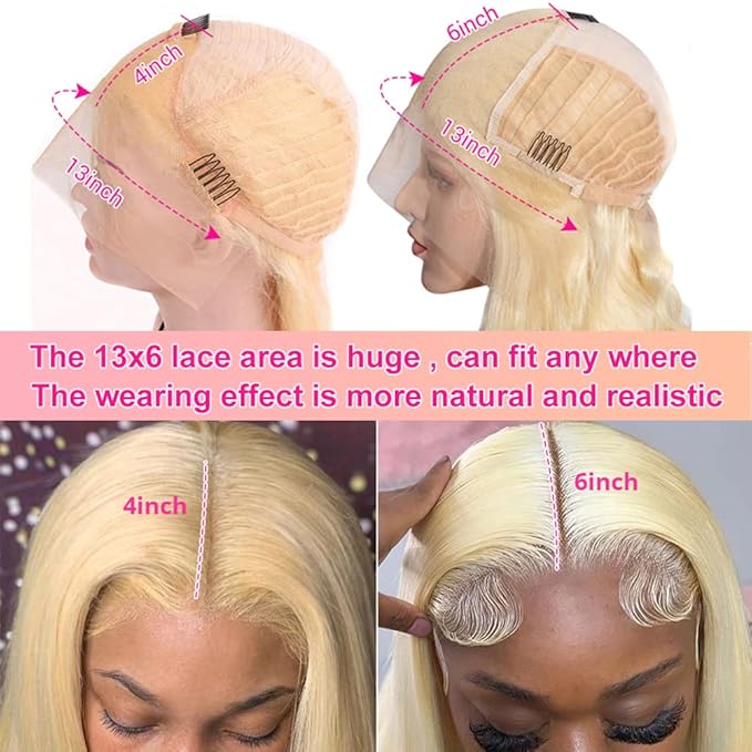 Tuneful 613 13x6 Lace Front Wig Human Hair 250% Density 30 Inch Straight Blonde Lace Front Wigs Human Hair Pre Plucked 613 HD Lace Frontal Wig Human Hair Natural Hairline