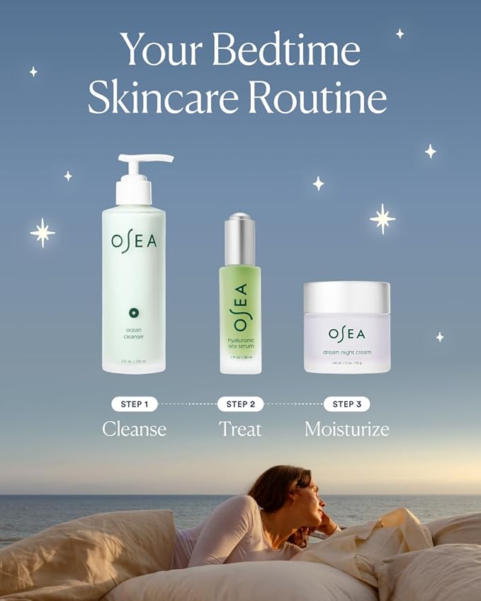 OSEA Dream Night Cream - Anti-Aging Hydrating Face Cream with Algae-Derived Bio Retinol - Plumps, Firms, & Smooths Line and Wrinkles