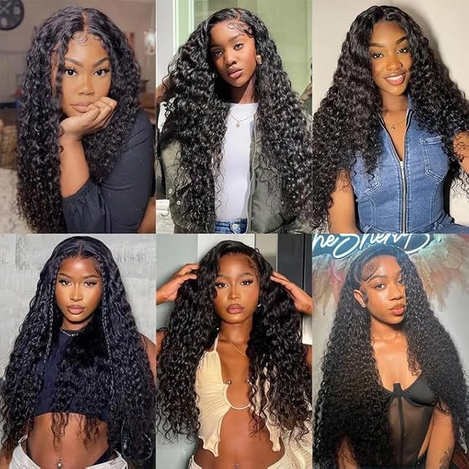 Freiuoke Deep Wave Bundles Human Hair 22 24 26 Inch Unprocessed Brazilian Virgin Hair 3 Bundles 150g Deep Wave Weave Bundle Real Human Hair Extensions