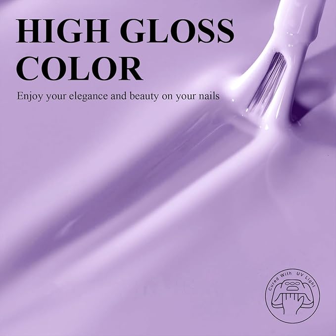 Imtiti Gel Nail Polish, 1Pcs Pastel Purple Soak Off UV LED Gel Polish, Long Lasting, Nail Art Manicure Salon DIY at Home for Spring and Summer (0.34 Fl Oz-965)