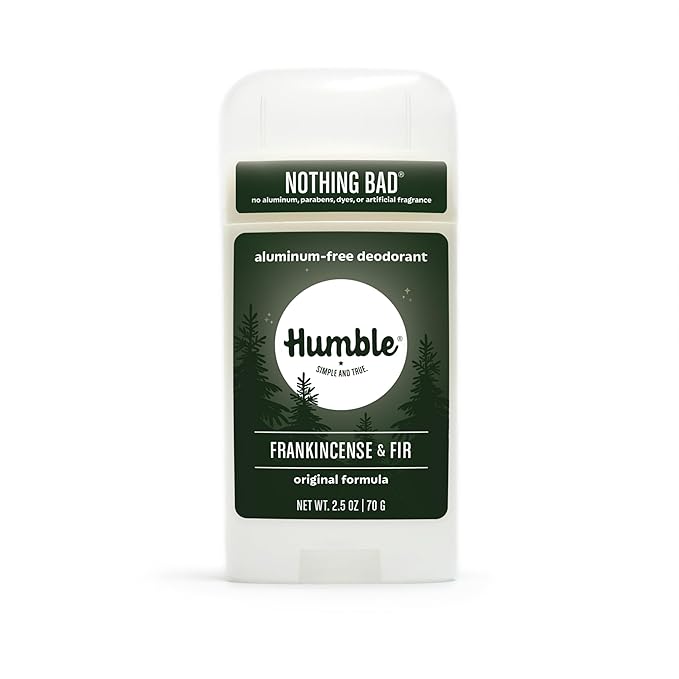 HUMBLE BRANDS Original Formula Aluminum-free Deodorant. Long Lasting Odor Control with Baking Soda and Essential Oils, Frankincense & Fir, Pack of 1