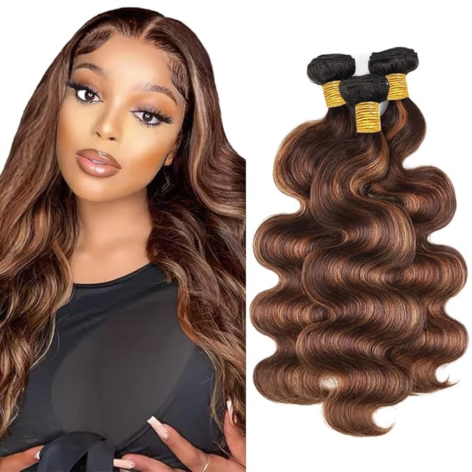 Light Brown Bundles Human Hair 28 28 28 Inch Color 30 Body Wave Bundle Brazilian Unprocessed Virgin Hair 3 Bundles P4/30 Human Hair Extensions