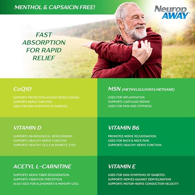 NeuropAWAY® Maximum Strength Gel, for Nerve discomfort, Burning, Tingling, and Numbness 6oz