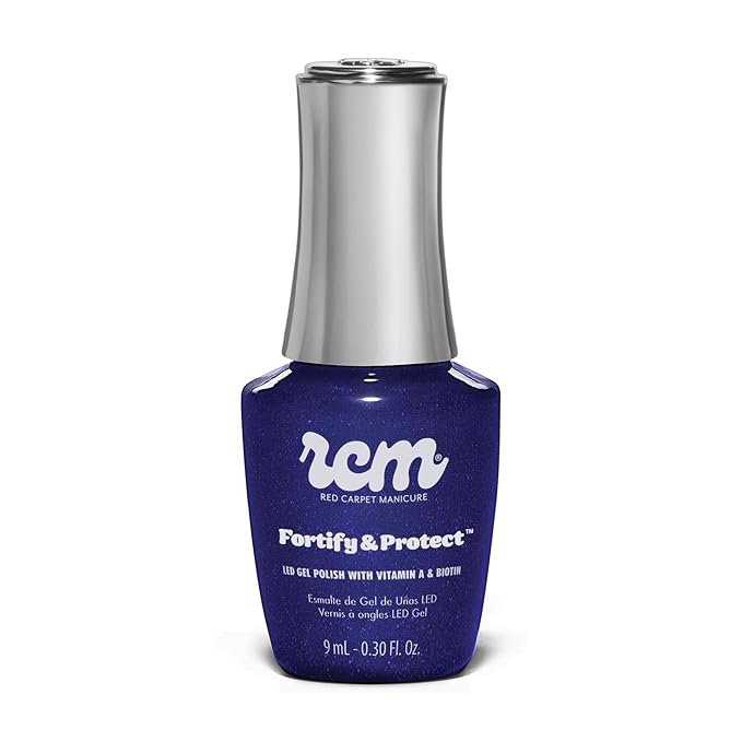 RC Red Carpet Manicure Fortify & Protect LED Gel Nail Color - Long-Lasting, Vibrant, Professional Quality, High Shine, Chip-Resistant - Infused with Vitamin A & Biotin (New Year, New Glam, 0.3 Fl Oz)