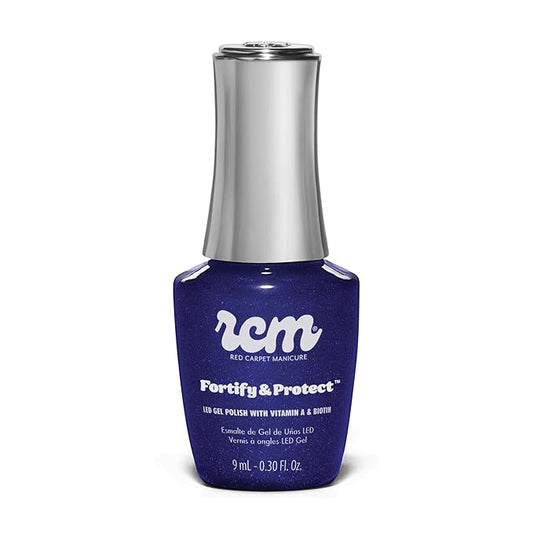 RC Red Carpet Manicure Fortify & Protect LED Gel Nail Color - Long-Lasting, Vibrant, Professional Quality, High Shine, Chip-Resistant - Infused with Vitamin A & Biotin (New Year, New Glam, 0.3 Fl Oz)