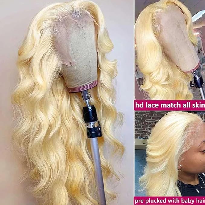 Ice Pear 26 Inch 613 Lace Front Wig Human Hair Body Wave Blonde Wig Human Hair 613 13x6 Lace Front Wig Human Hair 200% Density Pre Plucked Blonde Lace Front Wigs for Women