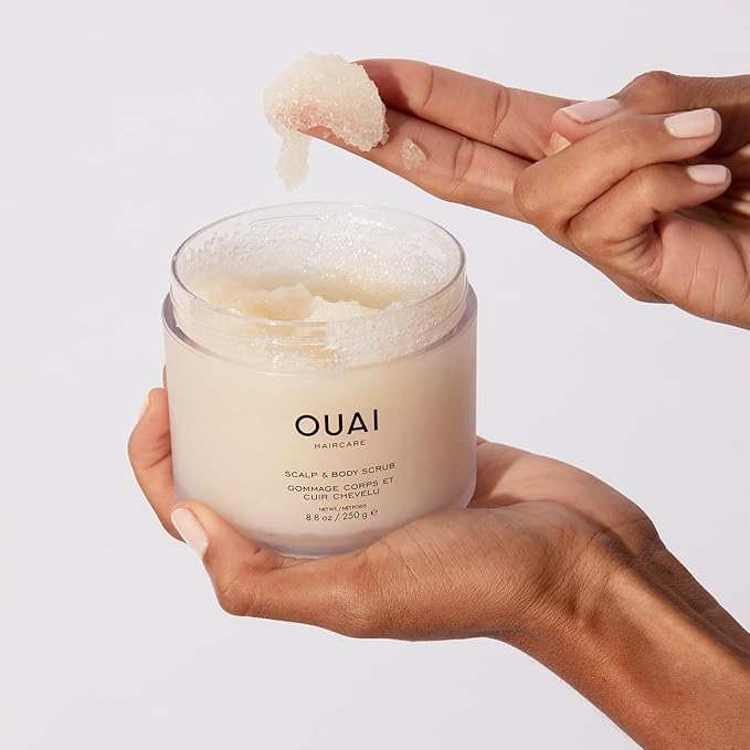 OUAI Detox Duo - Clarifying Detox Shampoo with Apple Cider Vinegar & Keratin + Foaming Scalp & Body Scrub Exfoliator that Cleanses and Removes Buildup - Sulfate-Free Hair Care (2 Count, 10 oz/8.8oz)