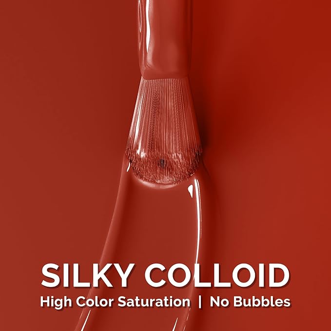 MelodySusie Rust Red Gel Nail Polish,0.5fl oz Nails Soak Off UV LED Red Brown Gel Polish Gift for Women Nail Art Manicure Salon DIY Nail Design Decoration at Home-1745