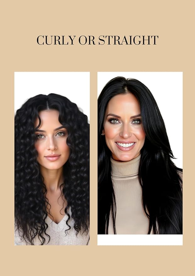 EnvieMe Luxury Hair Extentions Remy Cuticle Intact Double Drawn Real Human Hair Seamless-Invisible Clip Deep Wave Curl Human Hair Extentions #1B Soft Black 22 inch 120g 8 pcs