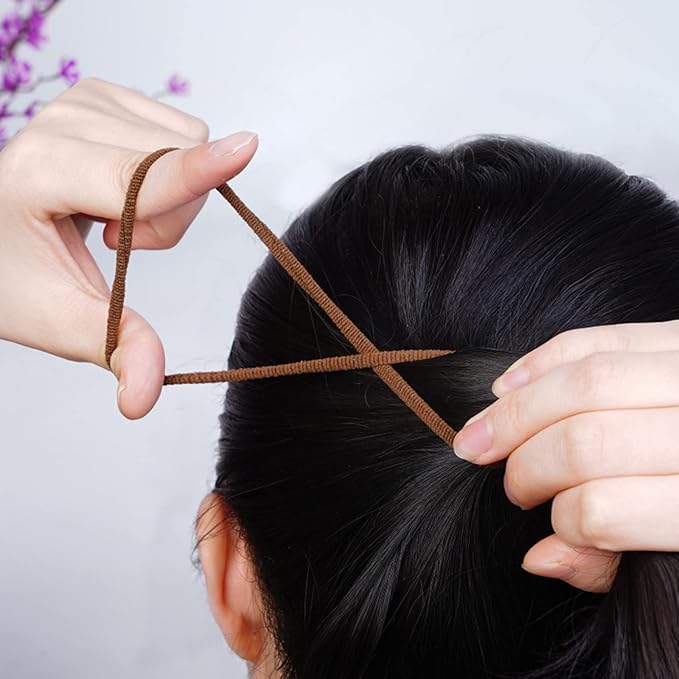 Pimoys 50 Pcs Elastic Hair Ties, Thick Seamless Hair Bands No Damage Soft Ponytail Holders Hair Accessories for Girls Women, Neutral