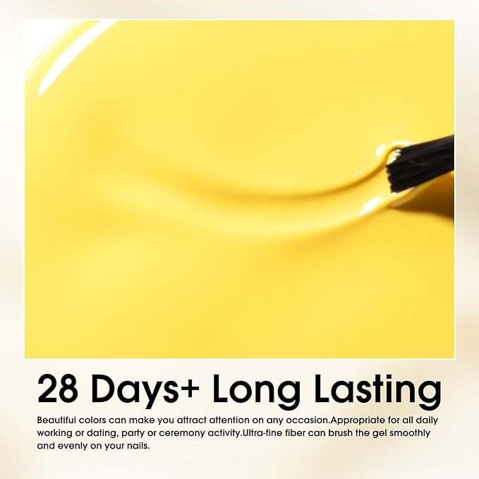 VENALISA Yellow Gel Nail Polish 1 Pcs Bright Yellow Color Summer Gel Polish Soak Off DIY at Home Manicure Salon Nail Art For Girls Women
