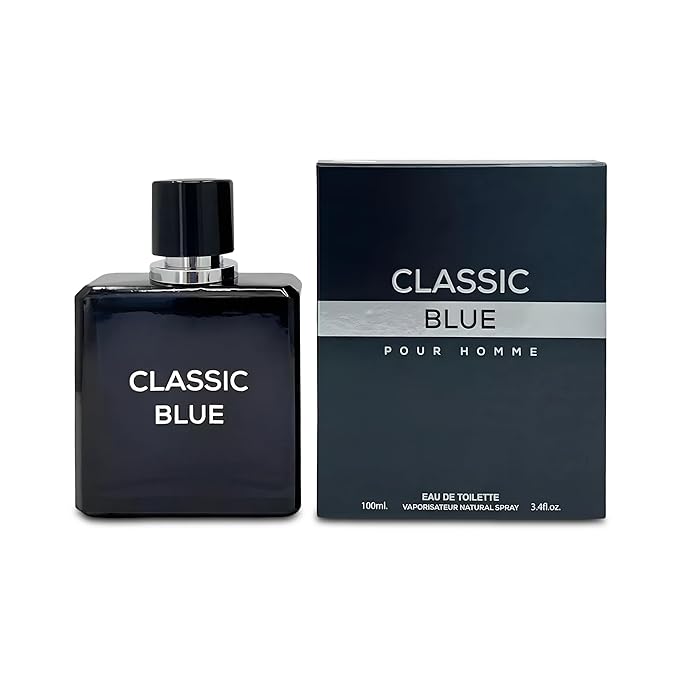 Men's Cologne Classic Blue- Eau De Toilette Spray Perfume Fresh Scent 3.4 Fl Oz Daily Used
