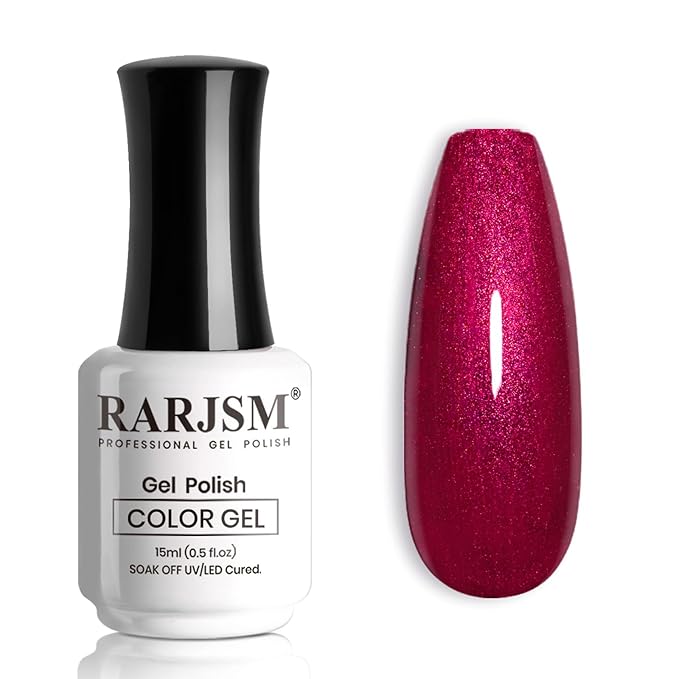 RARJSM Chameleon Gel Nail Polish Black to Wine Red Multichrome Black Purple Color Changing Glitter Chrome GelPolish Curing Requires Sparkle Shimmer Nail Gel Varnish Soak Off DIY at Home Salon 15ml