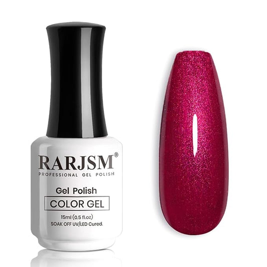 RARJSM Chameleon Gel Nail Polish Black to Wine Red Multichrome Black Purple Color Changing Glitter Chrome GelPolish Curing Requires Sparkle Shimmer Nail Gel Varnish Soak Off DIY at Home Salon 15ml