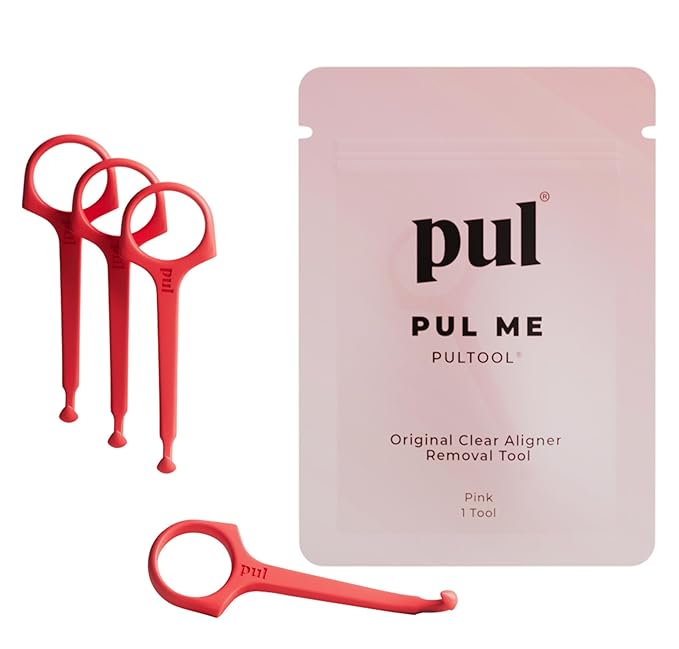PUL Pack of 4 Reusable Clear Aligner Removal Tool — Compatible with Invisalign, Removable Braces, Retainers & Trays – Easy-to-Use Device Remover, Dental & Oral Hygiene Care Product – Pink