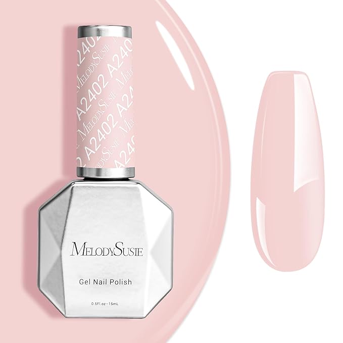 MelodySusie 15ML Milky Pink Gel Nail Polish,Macaron Color Nails Soak Off UV LED Creamy Nude Pink Gel Polish Gift for Women Nail Art Manicure Salon DIY Nail Design Decoration at Home-A2402