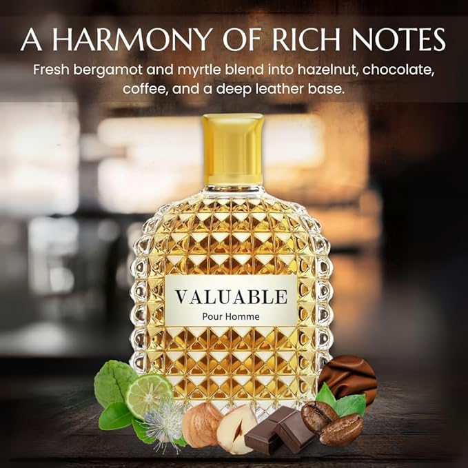 Perfume for Men – INSPIRED by A WORLD RENOWNED MEN'S PERFUME – Bergamot, Myrtle, Hazelnut, Leather – Bold, Warm, Sophisticated, Long-Lasting – 3.4 fl oz