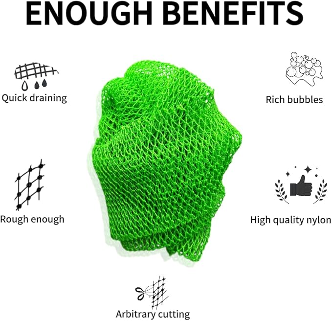 African Net Sponge Authentic, 2 Pieces African Exfoliating Sponge Real African Net Black Owned, African Bath Sponge Back Scrubber, Body Exfoliator Shower Bath Accessories (Green, Pink)