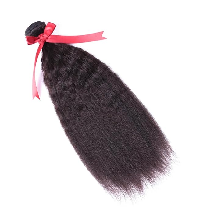 26 Inch Kinky Straight Human Hair Bundles 1pcs 26 inch Single One Natural Black Color Yaki Bundle Human Hair