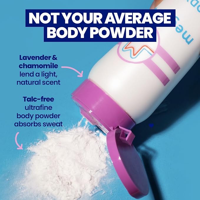 Megababe Sweat Absorbing Body Powder - Body Dust | with Lavender & Aloe | Talc-Free, All Natural | 6 oz