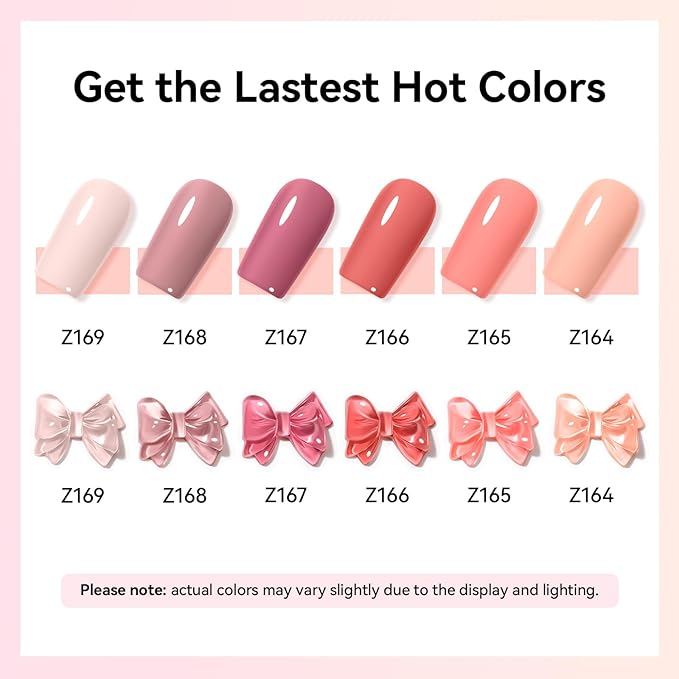 6 Colors Nail Polish Set, Neutral Nude Beige Dusty Pink Fingernail Polishes All Seasons, Opaque, Rapid Dry Natural Nail Art Manicure Salon DIY at Home for Women