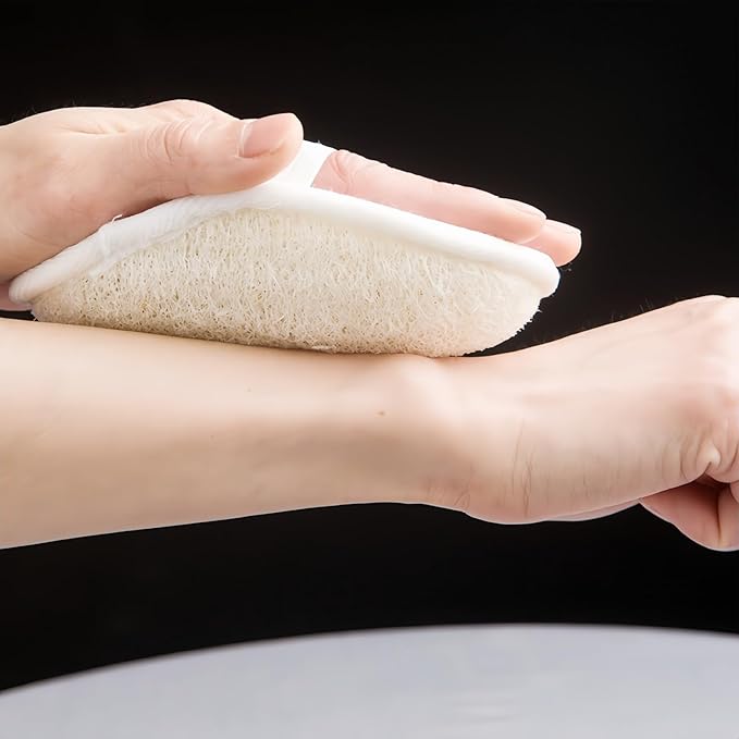 Back & Body Loofah Scrubber Set Natural Exfoliating Back Scrubber with Long Handle + Bath Sponge Luffa for Deep Cleaning in Shower